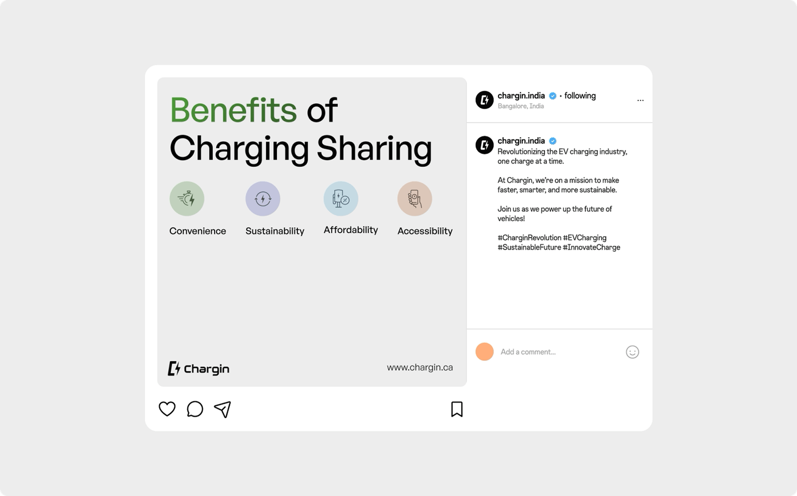 Chargin social media campaign post
