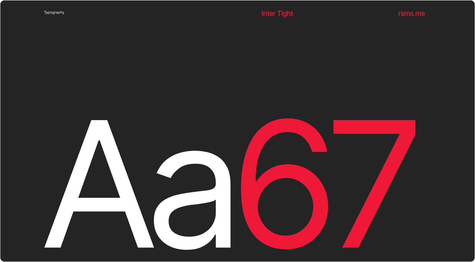 MIS typography — Inter Tight